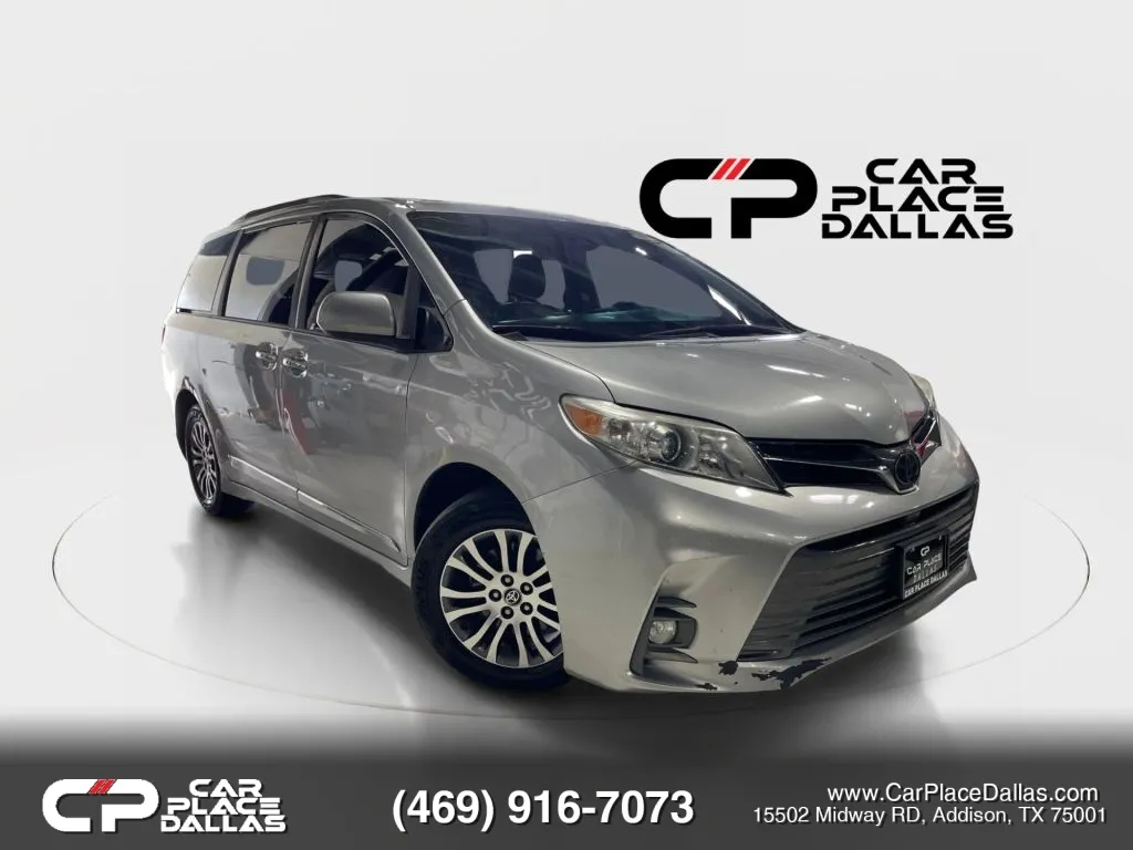 Silver 2020 Toyota Sienna XLE NAV,CARPLAY,HTD LTHR,BLIND SPOT,PWR DOORS,PWR LIFTGATE,MOONROOF,CAM,3RD ROW for sale in Addison, TX