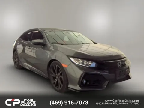 Gray 2017 Honda Civic Sport HATCHBACK,CAM,BT,1.5T,FOLD SEATS,ALLOYS for sale in Addison, TX