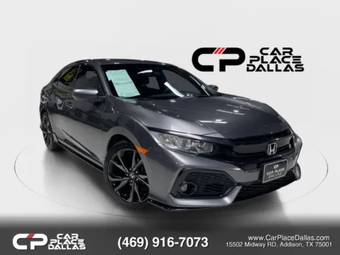 Gray 2017 Honda Civic Sport HATCHBACK,CAM,BT,1.5T,FOLD SEATS,ALLOYS for sale in Addison, TX