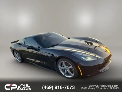 Black 2014 Chevrolet Corvette Stingray 6.2L V8,455HP,CAM,REM ROOF,RWD,LOW MILES for sale in Addison, TX
