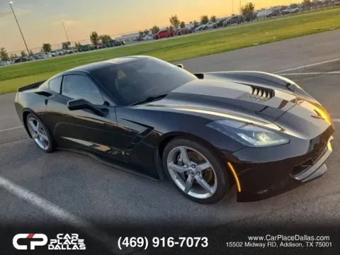 Black 2014 Chevrolet Corvette Stingray 3LT,7-SPD MANUAL,NAV,HUD,HTD/VENT STS,BOSE,NPP EXHAUST,CARBON ROOF for sale in Addison, TX
