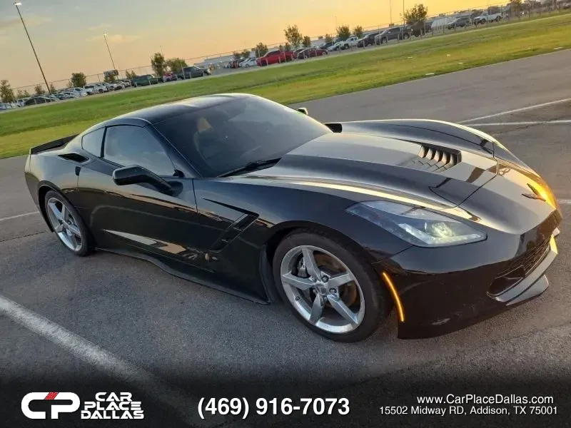 Black 2014 Chevrolet Corvette Stingray 3LT,7-SPD MANUAL,NAV,HUD,HTD/VENT STS,BOSE,NPP EXHAUST,CARBON ROOF for sale in Addison, TX