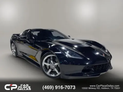 Black 2014 Chevrolet Corvette Stingray 3LT,7-SPD MANUAL,NAV,HUD,HTD/VENT STS,BOSE,NPP EXHAUST,CARBON ROOF for sale in Addison, TX