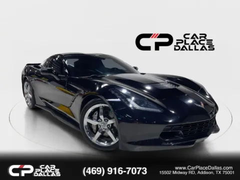 Black 2014 Chevrolet Corvette Stingray 3LT,7-SPD MANUAL,NAV,HUD,HTD/VENT STS,BOSE,NPP EXHAUST,CARBON ROOF for sale in Addison, TX