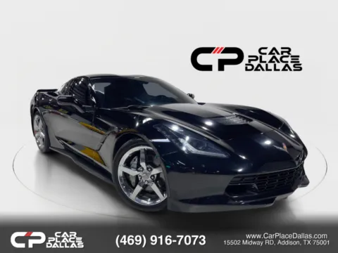 Black 2014 Chevrolet Corvette Stingray 3LT,7-SPD MANUAL,NAV,HUD,HTD/VENT STS,BOSE,NPP EXHAUST,CARBON ROOF for sale in Addison, TX