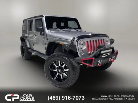 Silver 2018 Jeep Wrangler Unlimited Willys Wheeler 4X4,HARD TOP,LED LIGHTS,TOW PKG,TRAC-LOK,ROCK RAILS,BT for sale in Addison, TX