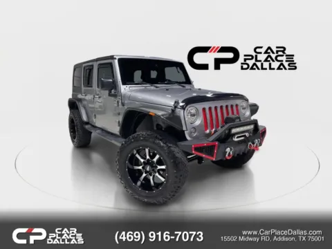 Silver 2018 Jeep Wrangler Unlimited Willys Wheeler 4X4,HARD TOP,17 BLACK WHLS,TRAC-LOK,3.73 AXLE,LED,TOW PKG,BT for sale in Addison, TX