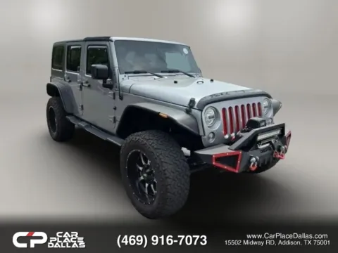 Silver 2018 Jeep Wrangler Unlimited Willys Wheeler 4X4,HARD TOP,LED LIGHTS,TOW PKG,TRAC-LOK,ROCK RAILS,BT for sale in Addison, TX