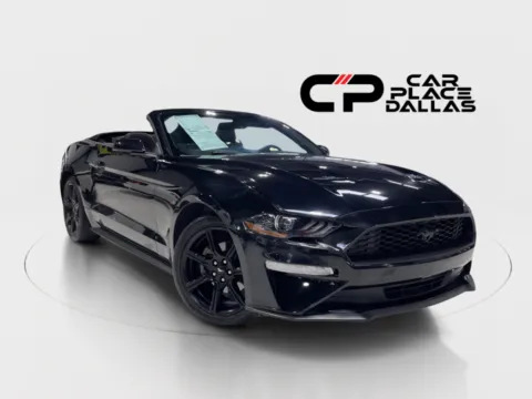 Black 2020 Ford Mustang EcoBoost CONVERTIBLE,TURBO,CAM,BT,PUSH START,RWD,TRACK APPS for sale in Addison, TX