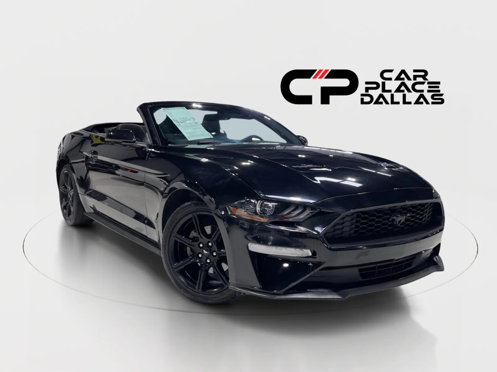 Black 2020 Ford Mustang EcoBoost CONVERTIBLE,TURBO,CAM,BT,PUSH START,RWD,TRACK APPS for sale in Addison, TX
