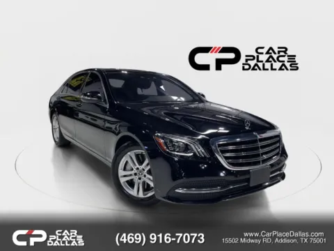 Black 2020 Mercedes-Benz S-Class S 450 NAV,CAM,PANO,HTD/COOLED LTHR,BURMESTER,CARPLAY,ANDROID AUTO for sale in Addison, TX