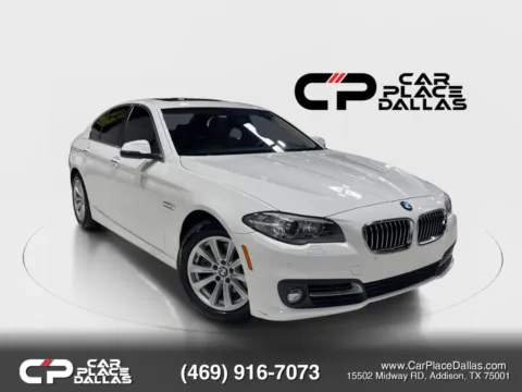 White 2016 BMW 5 Series 528i TURBO,IDRIVE,PWR STS,MEMORY,BT,RWD,27 SVC RECORDS for sale in Addison, TX