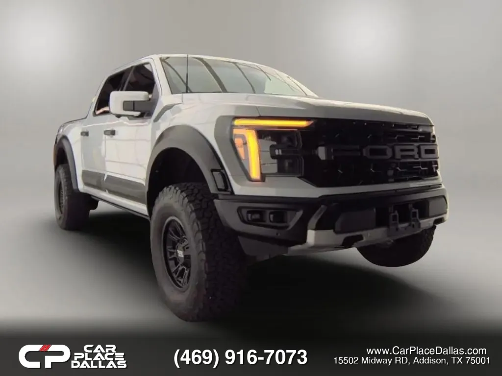 White 2025 Ford F-150 SuperCrew Cab Raptor 450HP,FOX LIVE VALVE,4X4,LOCKER,SYNC 4,CARPLAY,ANDROID AUTO for sale in Addison, TX