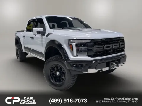 White 2025 Ford F-150 SuperCrew Cab Raptor 450HP,FOX LIVE VALVE,4X4,LOCKER,SYNC 4,CARPLAY,ANDROID AUTO for sale in Addison, TX