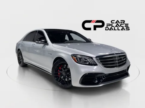 Silver 2019 Mercedes-Benz AMG S-Class S 63 AMG 603HP,NAV,CAM,PANO,HUD,HTD/COOLED LTHR,BURMESTER,AWD for sale in Addison, TX