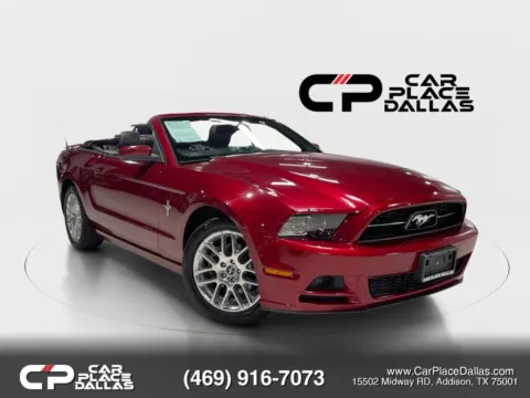 Red 2014 Ford Mustang V6 Premium CONVERTIBLE,305HP,PWR TOP,SYNC,RWD,LOW MILES for sale in Addison, TX