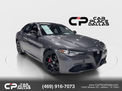 Gray 2021 Alfa Romeo Giulia Ti TURBO,280HP,CARPLAY,ANDROID AUTO,CAM,BT,RWD for sale in Addison, TX