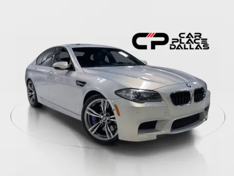 Silver 2014 BMW M5 4.4TT V8,EXEC PKG,DRIVER ASST+,B&O,360 CAM,VENT/HTD M STS,BLIND SPOT,SOFT CLOSE for sale in Addison, TX