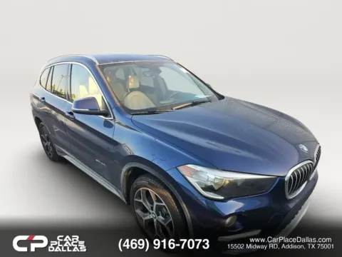 Blue 2018 BMW X1 sDrive28i TURBO,CAM READY,BT,IDRIVE,SENSATEC,LOW MILES,2 OWNERS for sale in Addison, TX
