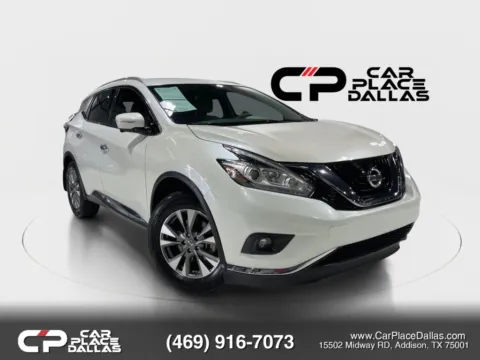 White 2015 Nissan Murano SL FWD,NAV,BOSE,360 CAM,BLIND SPOT,HTD LTHR,REMOTE START,PWR LIFTGATE for sale in Addison, TX