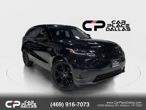 Black 2021 Land Rover Range Rover Velar S P250 AWD,MERIDIAN 3D,20 GLOSS BLACK,BLACK PKG,HTD MEMORY LTHR,COLD CLIMATE,PWR GESTURE LIFTGATE for sale in Addison, TX