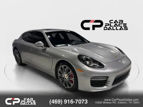 Another view of 2015 Porsche Panamera GTS 4.8 V8,PDCC,PREM PLUS,20 WHEELS,LED BLACK,BOSE,GT SILVER,AWD for sale in Addison, TX at Car Place Dallas