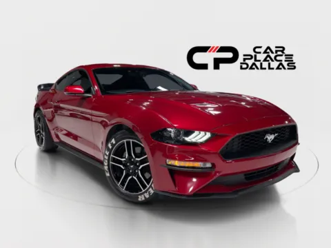 Red 2020 Ford Mustang EcoBoost Premium,10-SPD AUTO,LTHR,18 BLACK WHLS,SYNC 3,CAM,PARK SENSORS,DRIVE MODES for sale in Addison, TX
