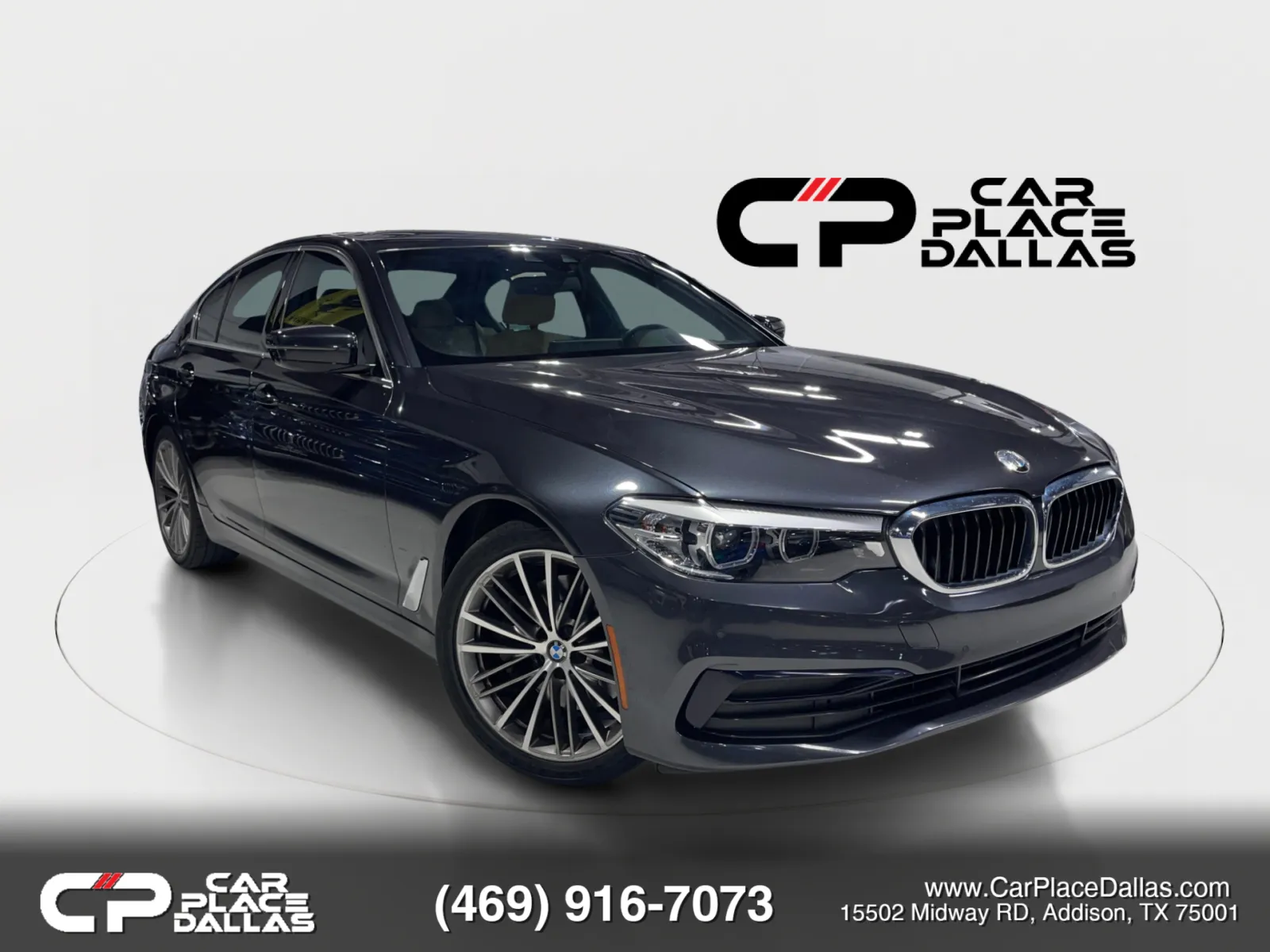 Gray 2019 BMW 5 Series 530i PREMIUM PKG,HUD,NAV,H/K,19 WHEELS,HTD SPORT STS,HTD WHEEL,CARPLAY,COMFORT ACCESS for sale in Addison, TX