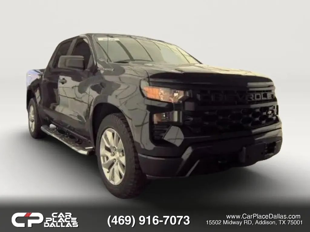 Gray 2022 Chevrolet Silverado 1500 Crew Cab Custom Crew Cab 2WD 2.7T,20 WHEELS,CHEVY SAFETY,REMOTE START,CARPLAY,CAM,TOW PKG for sale in Addison, TX