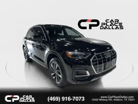 Black 2021 Audi Q5 Premium 45 TFSI quattro,CONV PKG,HTD STS/WHEEL,CARPLAY,BLIND SPOT,LANE ASST,CAM,PARK SENSORS,19 WHLS for sale in Addison, TX