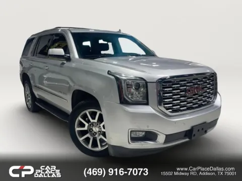 Silver 2018 GMC Yukon Denali,6.2 V8,MAG RIDE,NAV,BOSE,HTD/VENT LTHR,BLIND SPOT,LANE ASST,TOW PKG,20 CHROME WHLS for sale in Addison, TX