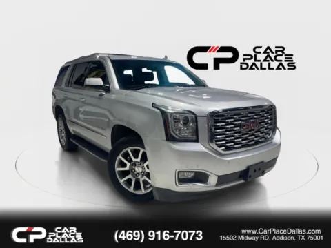 Silver 2018 GMC Yukon Denali,6.2 V8,MAG RIDE,NAV,BOSE,HTD/VENT LTHR,BLIND SPOT,LANE ASST,TOW PKG,20 CHROME WHLS for sale in Addison, TX