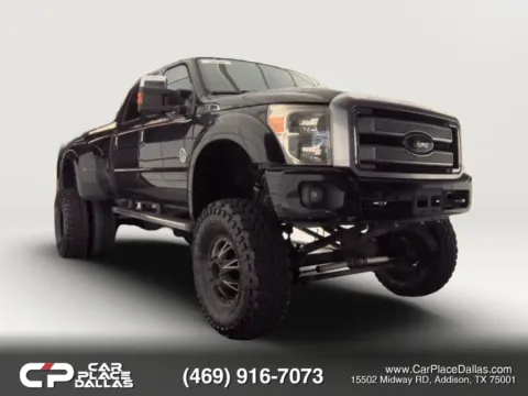 Black 2014 Ford F450 Super Duty Crew Cab Platinum Pickup 4D 8 ft for sale in Addison, TX