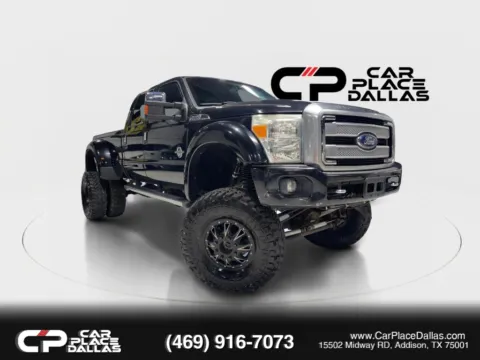Black 2014 Ford F450 Super Duty Crew Cab Platinum,6.7L DIESEL,4X4,DRW,NAV,MOONROOF,HTD/COOLED LTHR,CAM,REMOTE START,TOW for sale in Addison, TX