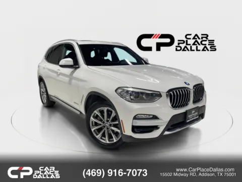White 2018 BMW X3 xDrive30i,PREM PKG,CONV PKG,PANO,NAV,HUD,HTD LTHR/WHEEL,BLIND SPOT,LANE ASST,19 WHLS for sale in Addison, TX