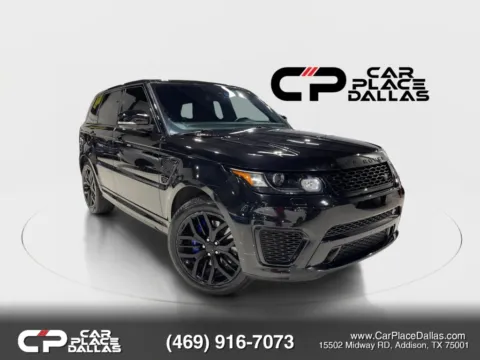 Black 2016 Land Rover Range Rover Sport SVR 5.0 SC V8,550HP,PANO,ACC,21 SVR WHLS,PREM AUDIO,SOFT CLOSE,HTD WHEEL for sale in Addison, TX