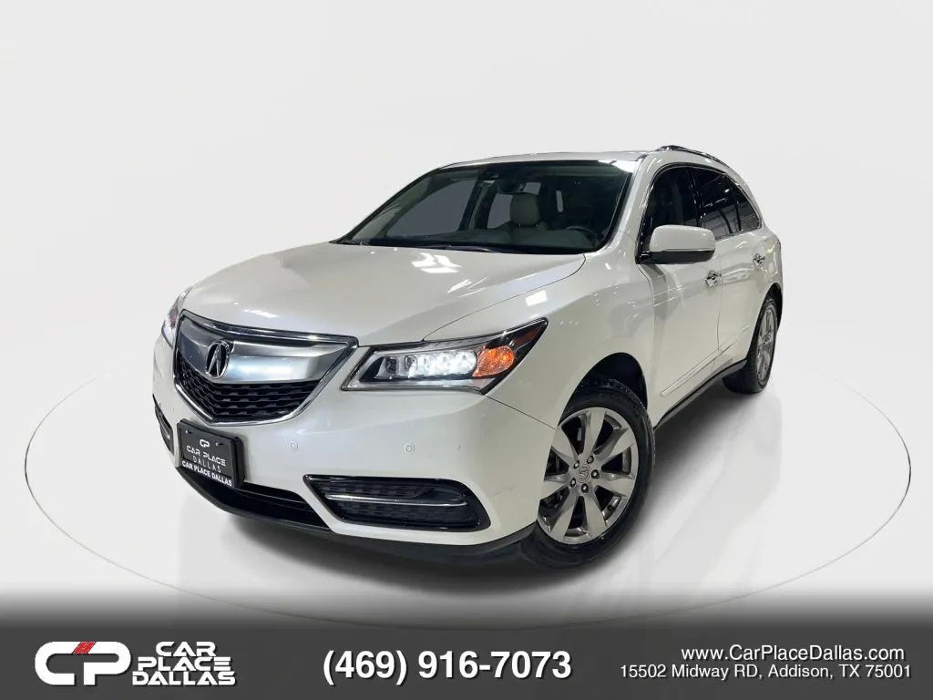 White 2016 Acura MDX SH-AWD Advance,VENT/HTD LTHR,ELS AUDIO,19 WHLS,3-ROW for sale in Addison, TX