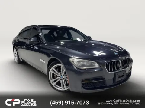 Gray 2015 BMW 7 Series 750Li,M SPORT,EXEC PKG,DRIVER ASST PLUS,ACC,HUD,B&O,HTD LTHR,CAM,20 M WHLS for sale in Addison, TX