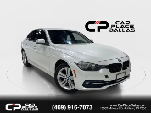 White 2017 BMW 3 Series 330i,SPORT LINE,DRIVER ASST,CAM,PARK SENSORS,SADDLE BROWN LTHR,17 WHLS for sale in Addison, TX