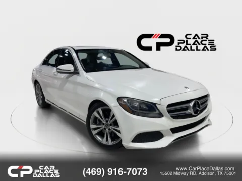 White 2018 Mercedes-Benz C-Class C 300,PREM PKG,SUNROOF,HTD STS,BLIND SPOT,CARPLAY,CAM,KEYLESS-GO,MEMORY STS,18 WHLS for sale in Addison, TX