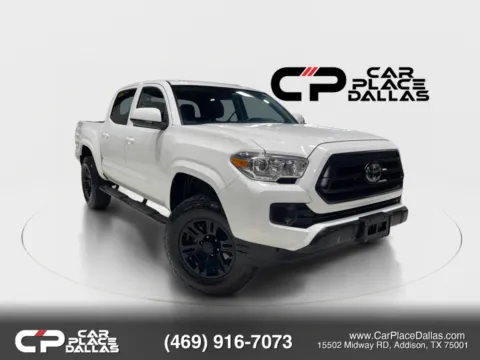 White 2021 Toyota Tacoma Double Cab SR Pickup 4D 5 ft for sale in Addison, TX