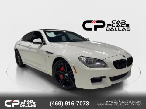 White 2013 BMW 6 Series 650i xDrive Gran Coupe AWD,V8,NAV,LEATHER,LOW MILES,WHITE EXT for sale in Addison, TX