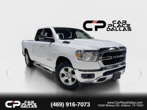 White 2020 Ram 1500 Quad Cab Big Horn Pickup 4D 6 1/3 ft for sale in Addison, TX
