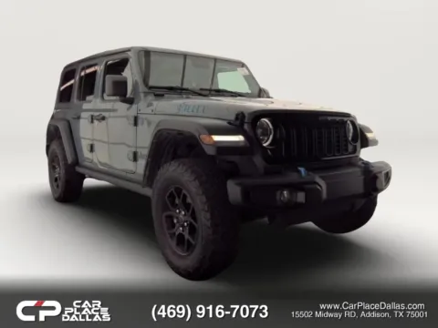 Gray 2024 Jeep Wrangler 4xe Willys 4xe Sport Utility 4D for sale in Addison, TX