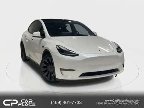 White 2021 Tesla Model Y Performance Sport Utility 4D for sale in Addison, TX