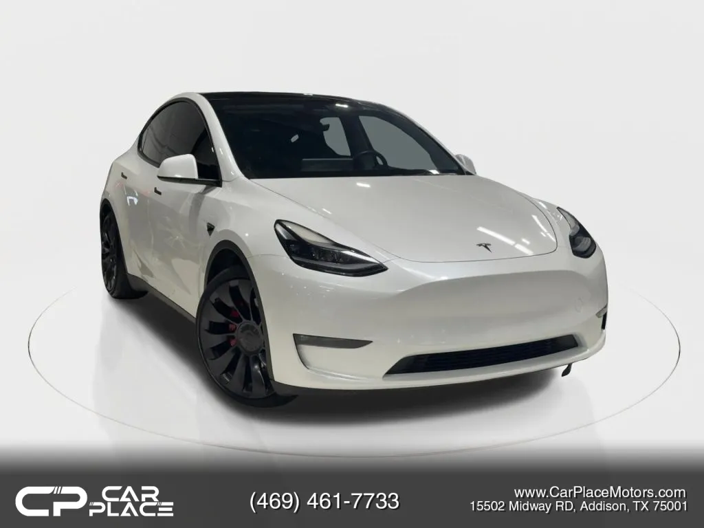 White 2021 Tesla Model Y Performance Sport Utility 4D for sale in Addison, TX