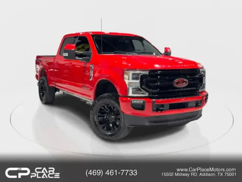 Red 2021 Ford F250 Super Duty Crew Cab Lariat Pickup 4D 6 3/4 ft for sale in Addison, TX