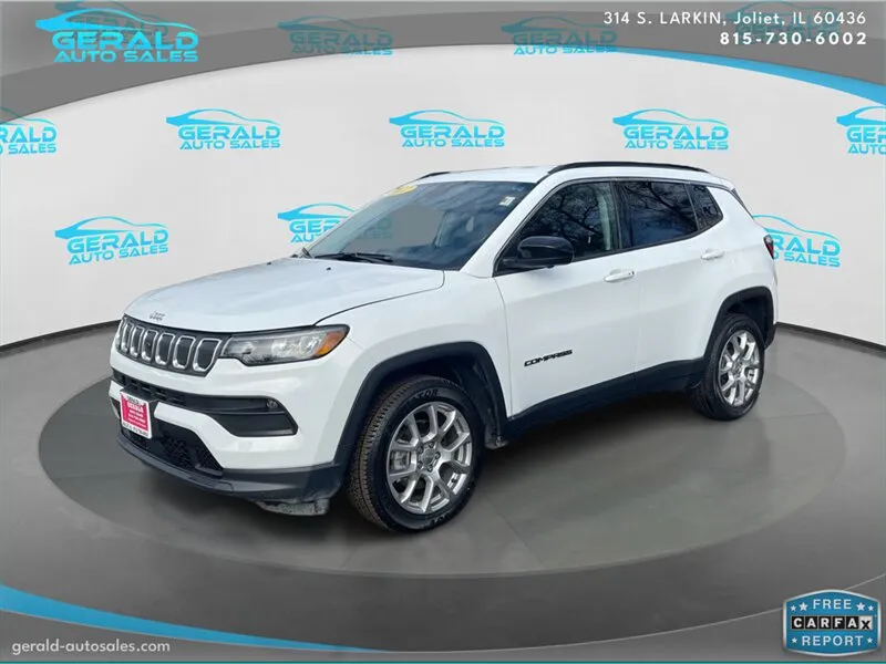 White 2022 Jeep Compass Latitude Lux for sale in Joliet, IL