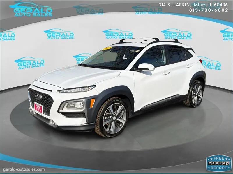 White 2020 Hyundai KONA Limited for sale in Joliet, IL