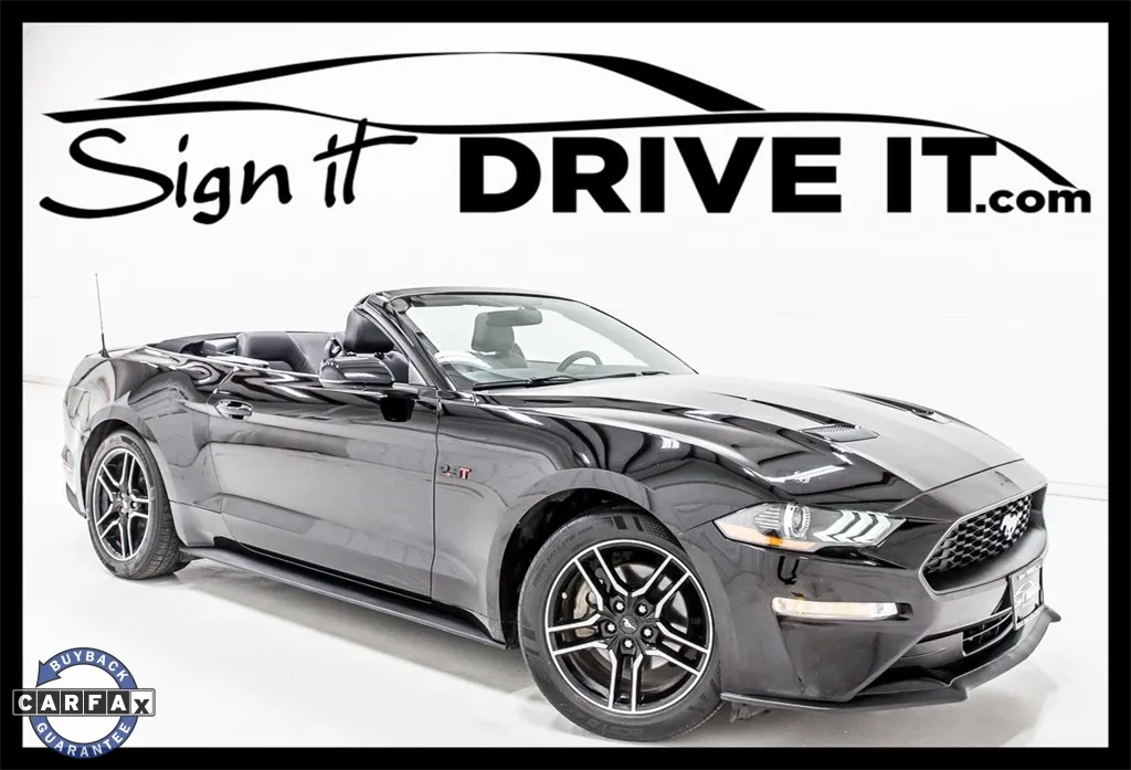 Black 2019 Ford Mustang EcoBoost Premium for sale in Denton, TX